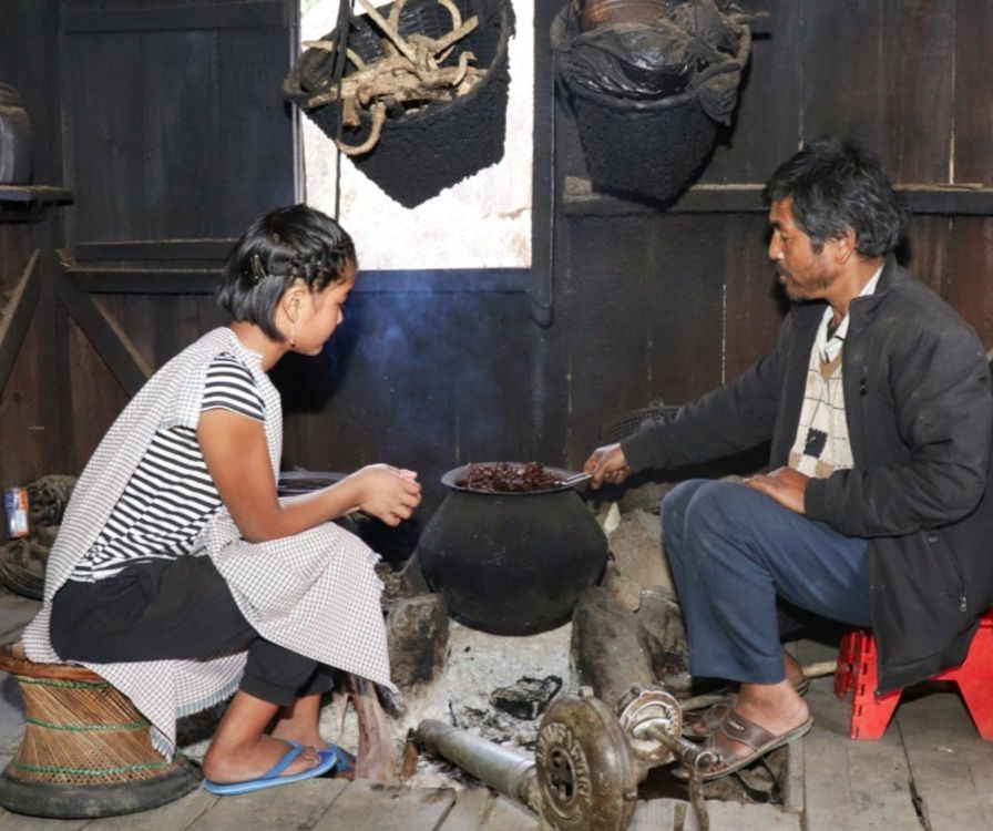 Bah Brodar Marshillong with daughter, Iba (healer in training) - Mawkyllung Village