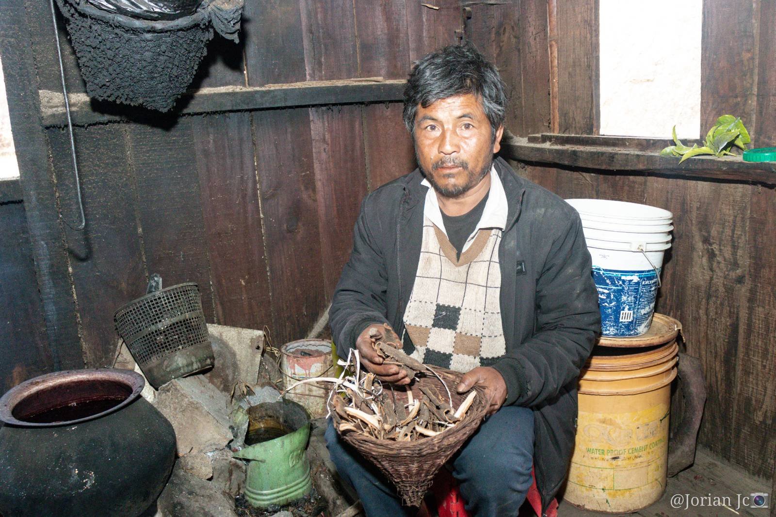 Bah Brodar Marshillong with basket of bark